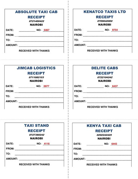 43 Taxi Receipt Templates (Edit & Free Printable)