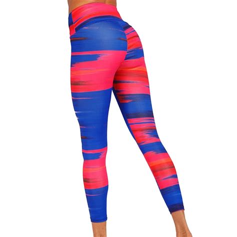 Sexy Digital Printed Yoga Pants For Women Striped Sport Leggings