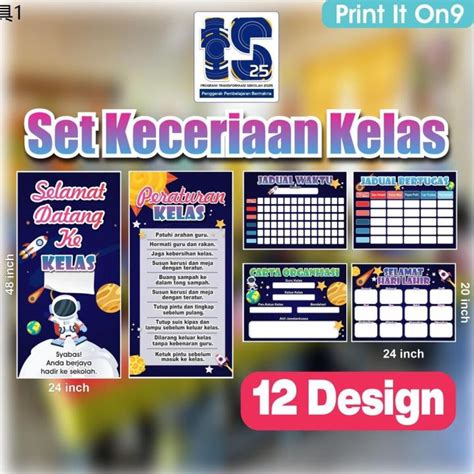 ⊿set Keceriaan Kelas 12 Design 2024 Ts25 Banner Hiasan Kelas Untuk