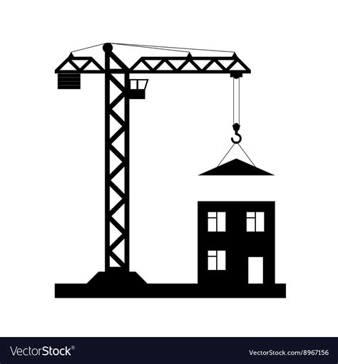 Tower crane - icon isolated Royalty Free Vector Image