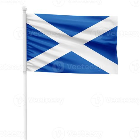 Realistic Scotland Flag Waving on a White Metal Pole with Transparent Background 35535111 PNG