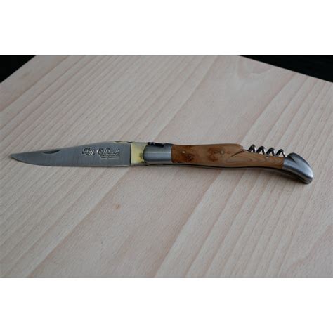 Couteau Laguiole 12 cm avec tire bouchon en Genévrier