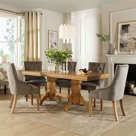 Chatsworth Extending Dining Table And 4 Duke Chairs Natural Oak Finished Birch Veneer And Solid