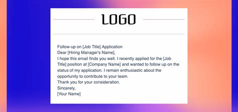 application follow  email