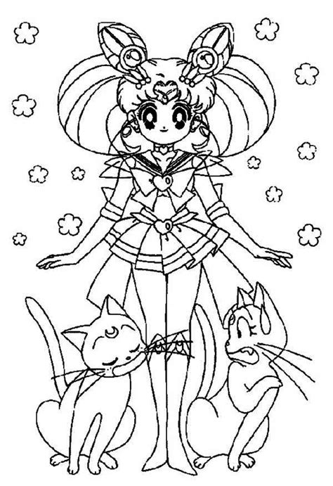 Sailor Moon And Luna Coloring Page Color Luna Sailor Moon Kunst