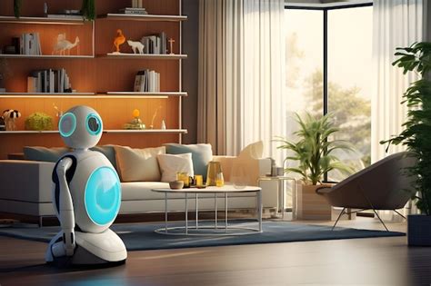 Premium AI Image | robot cleaning the floor and performing housework