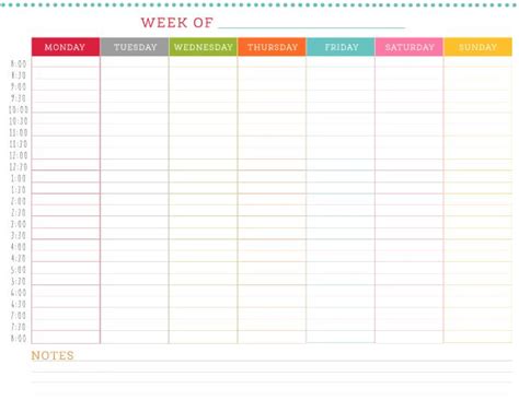 5 Weekly Schedule Templates - Excel PDF Formats