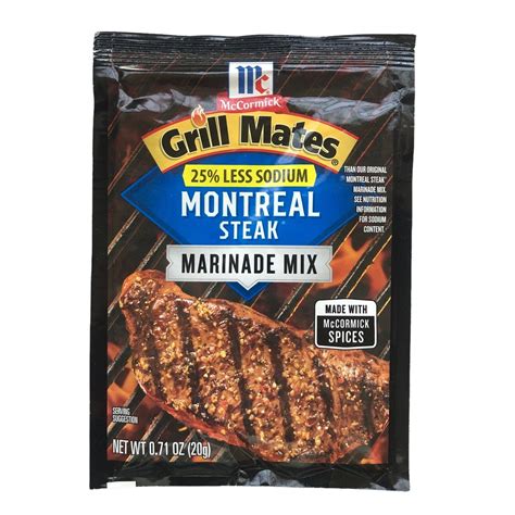 Mccormick Grill Mates Montreal Steak 25 Less Sodium Marinade 071 Oz