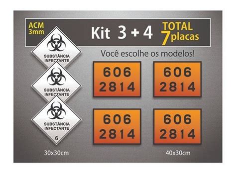 Placas R Tulo De Risco E Onu Acm Mm Kit Unid Parcelamento