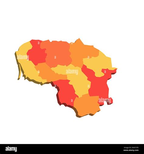 Lituanie Carte Politique Des Divisions Administratives Comt S D