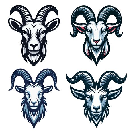 Premium Vector | Set of goat head face logo vector illustration farm