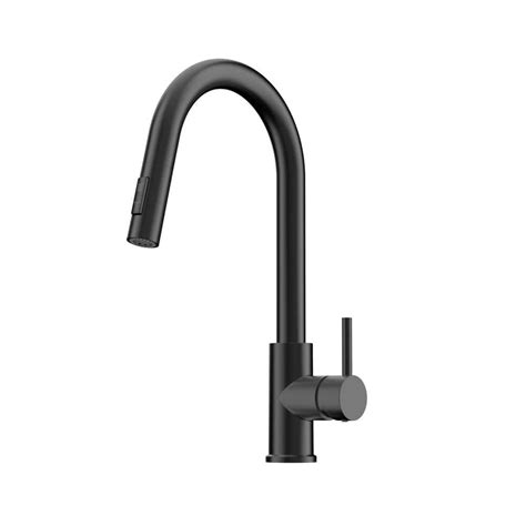 Homlux Single Handle Pull Down Sprayer Kitchen Faucet With Dual Function In Matte Black