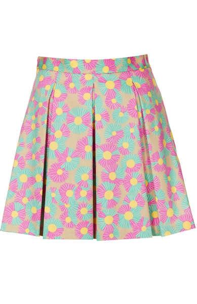 Topshop Multicolor Daisy Invert Pleat Skirt Topshop Outfit Skirts