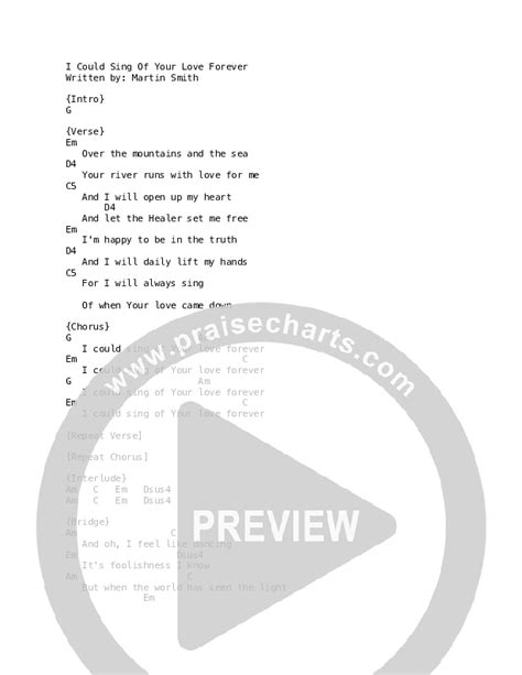 I Could Sing Of Your Love Forever Chords PDF (Local Sound) - PraiseCharts