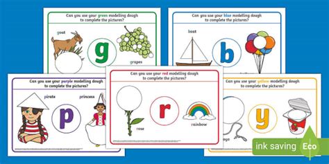 Phase Phonics Colour And Alliteration Modelling Dough Mats