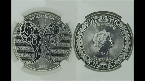 2019 Equilibrium Butterfly Tokelau 5 Dollars 1 Oz Silver Coin Bullion