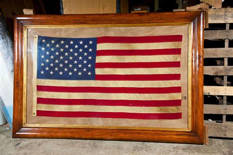Framed Vintage American Flag At 1stdibs Framed American Flag Vintage
