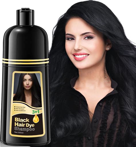 Tenglong Black Hair Dye Shampo Instant Black Dye Shampoo For Gray Hair3 In 1