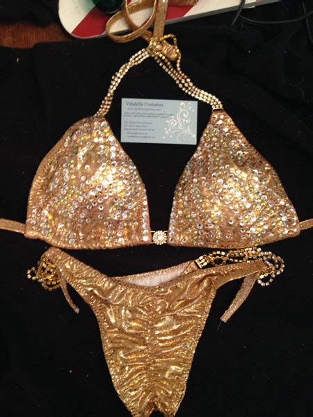 Style Gold Bikini Competition Suit Rhinestone Connectors