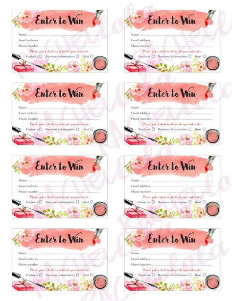 Printable Raffle Ticket, Door Prize Entry Form Template, Enter to Win ...