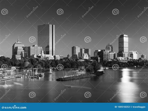 Boston Skyline in the Evening, Back Bay District, USA Stock Image ...