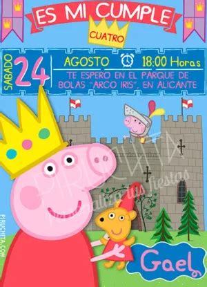 Invitación cumpleaños Peppa Pig 04 Digital Imprimible Piruchita