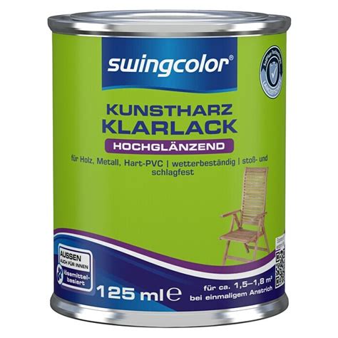 swingcolor Klarlack Kunstharz für Außen Farblos 125 ml Hochglänzend