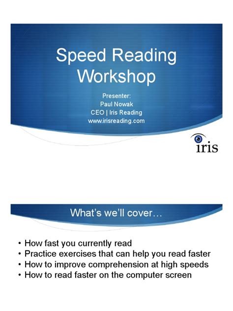 Speed Reading 101 Pdf Speed Reading Writing