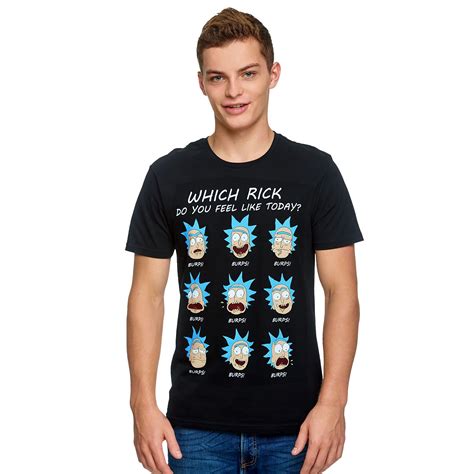 Rick And Morty Emotions Of Rick T Shirt Schwarz Elbenwald