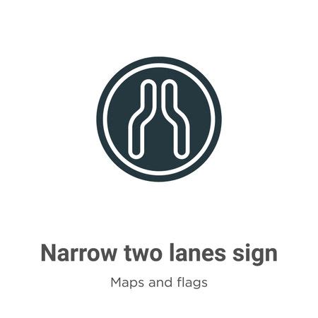 Photo of Narrow two lanes sign vector - ID:161394959 - Royalty Free ...