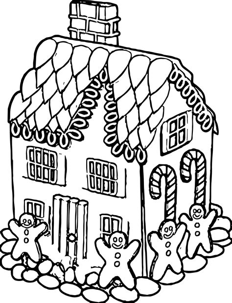 Ginger Bread House Gingerbread House Coloring Page Wecoloringpage