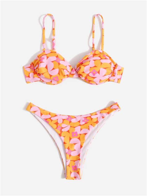 Sweetness X Gabiciamp Floral Print Push Up Bikini Swimsuit Shein Usa