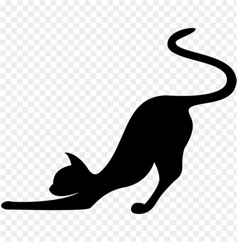 Cat Stretching Silhouette Svg Png Icon Free Download - Cat Stretching ...