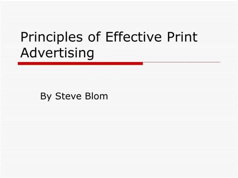 PPT - Principles of Effective Print Advertising PowerPoint Presentation ...