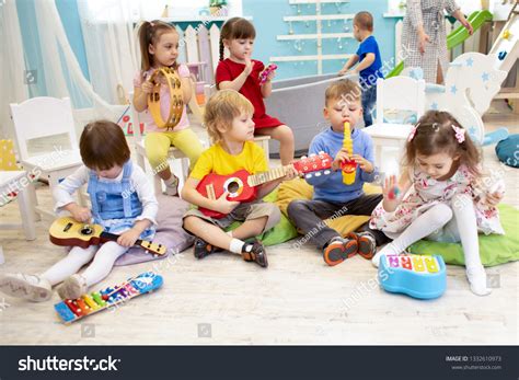 Kids Learning Musical Instruments On Lesson Stock Photo 1332610973 | Shutterstock