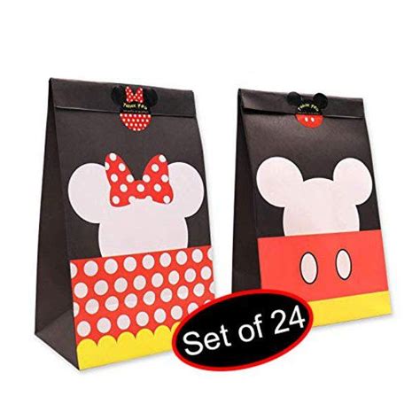 Mickey Mouse Party Favor Bags Black And Red Paper Bags Mickey Mouse Birthday Party 1