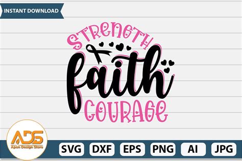 Strength Faith Courage Svg Design Graphic By Apon Design Store