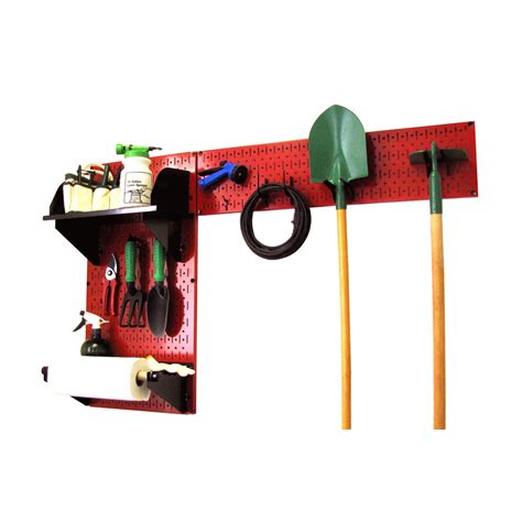 Pegboard Garden Tool Board Organizer W/ Red Pegboard And Black ...