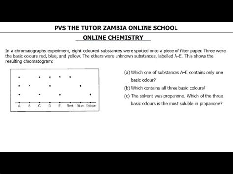 Ecz Chromatography Exam Question O Level Chemistry Youtube