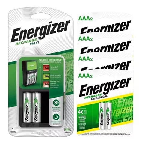 Cargador De Pilas Energizer Maxi 2 Aa 10 Aaa Recargables