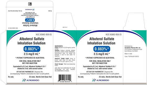 Albuterol Inhalation Solution Fda Prescribing Information Side