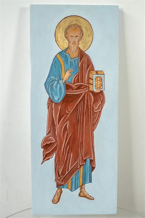 Saint James The Greater Icon Hand Painted 50x20cm Etsy