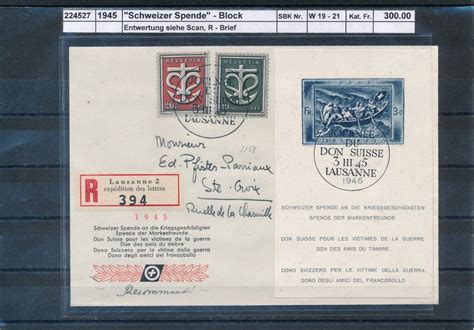 1945 Schweizer Spende Block Sonderstempel R Brief Kaufen Auf