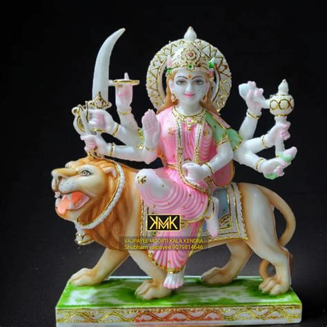 White Makrana Marble Durga Maa Statue At Rs Purani Basti