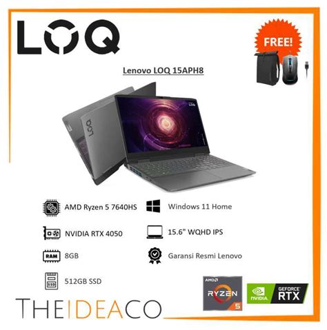 Jual Lenovo Loq Gaming Ryzen 5 7640hs 8gb 512gb Ssd Rtx 4050 6gb Win11