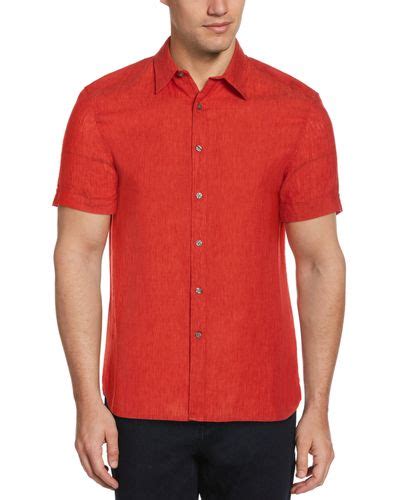 Red Perry Ellis Shirts For Men Lyst