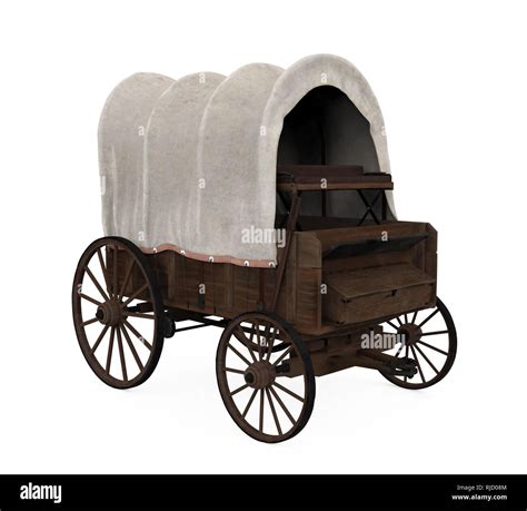 Covered Wagon Isolated Stock Photo - Alamy