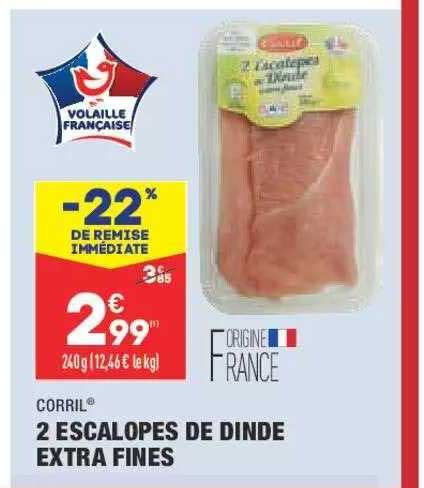 Promo Escalopes De Dinde Extra Fines Corril Chez Aldi