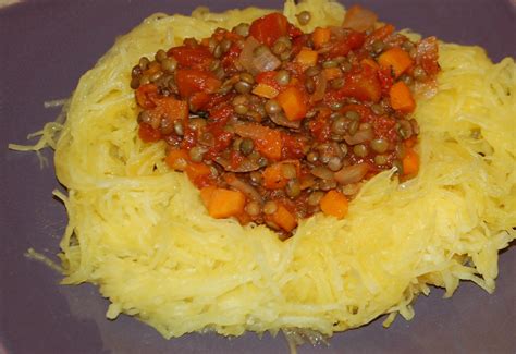 Courge Spaghetti à La Bolognaise De Lentilles Mamança Déborde