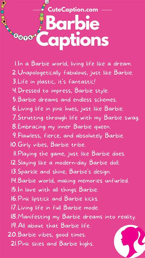 Barbie Captions For Instagram Cute Captions Instagram Captions For